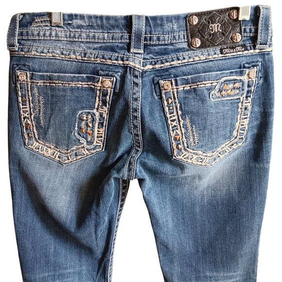Miss Me Womens Bootcut Jeans Size 29 Signature Rise With Studded Pocket Detail - Picture 1 of 6